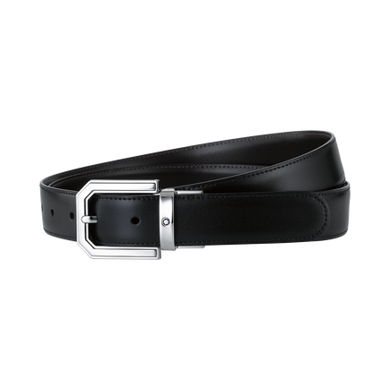Black/brown 30 mm reversible leather belt
