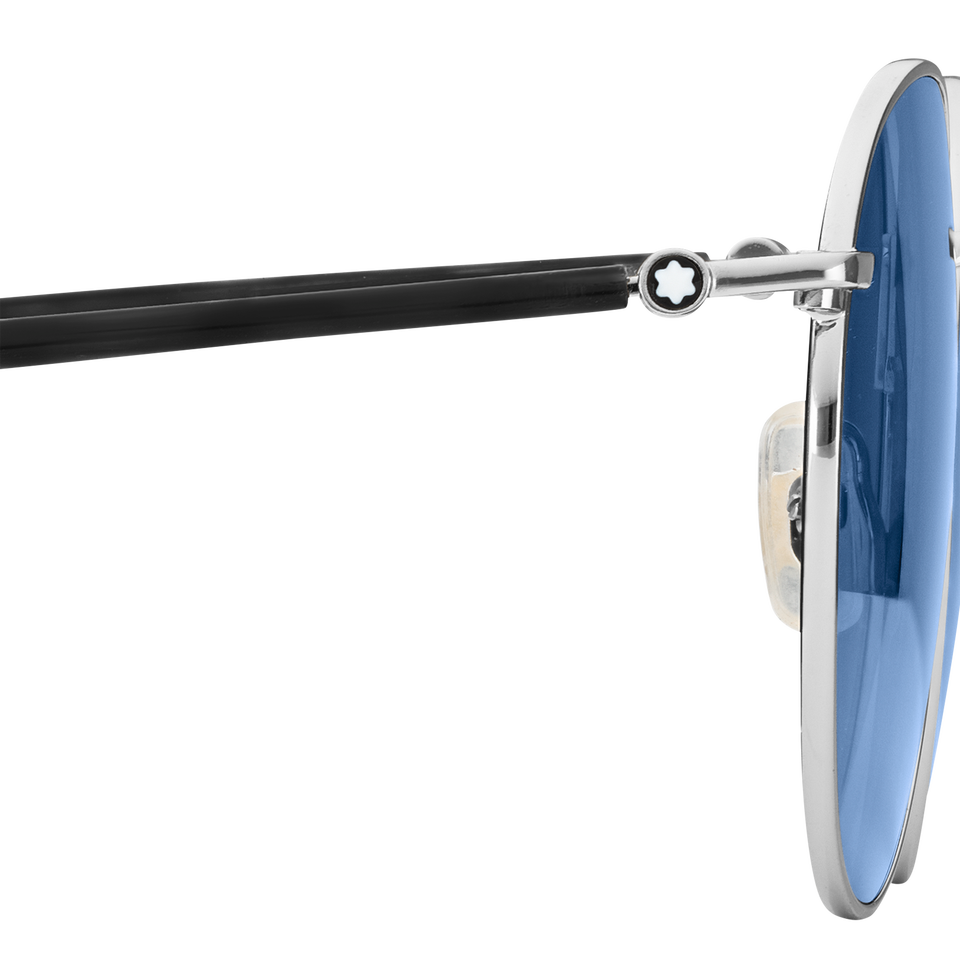 Round sunglasses with Ruthenium Coloured Metal Frame - 4