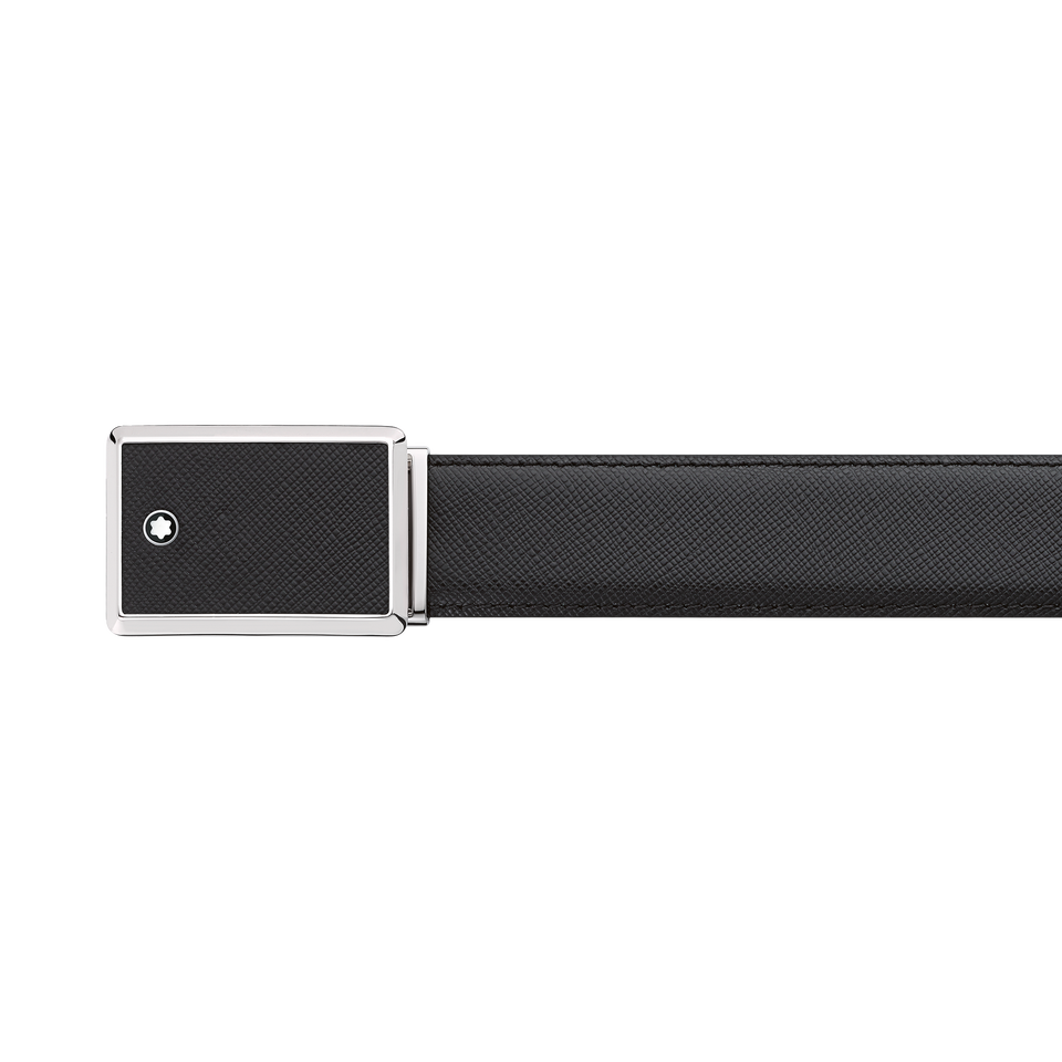 Black 30 mm leather belt - 4