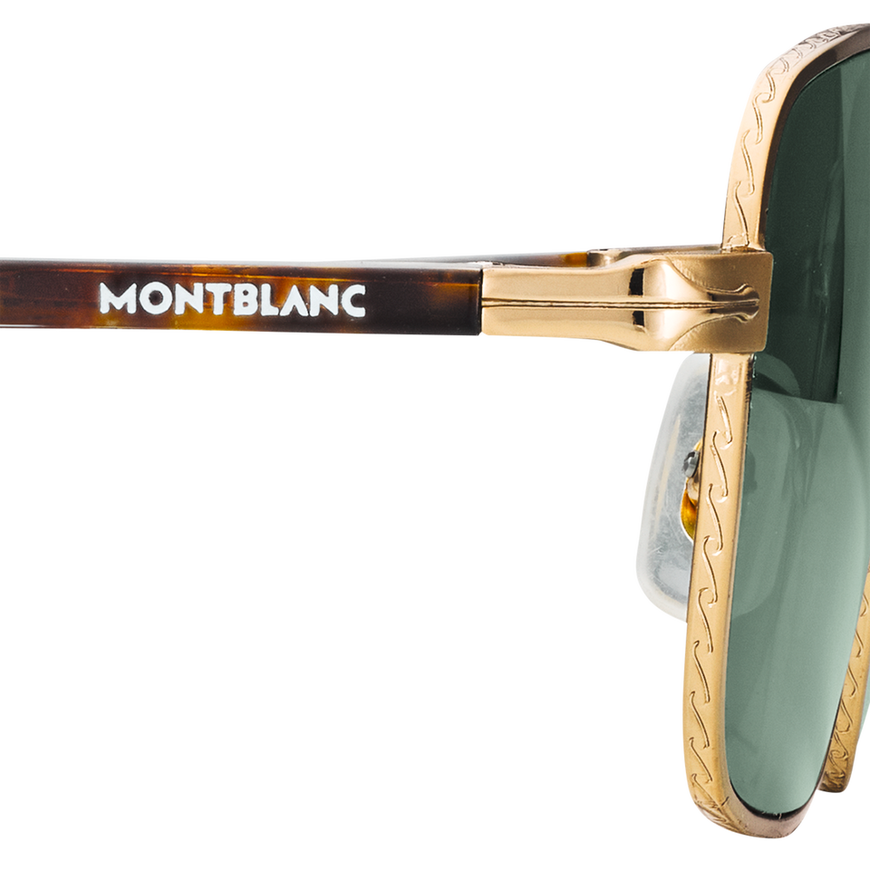 Rectangular sunglasses with Gold Coloured Metal Frame - 4