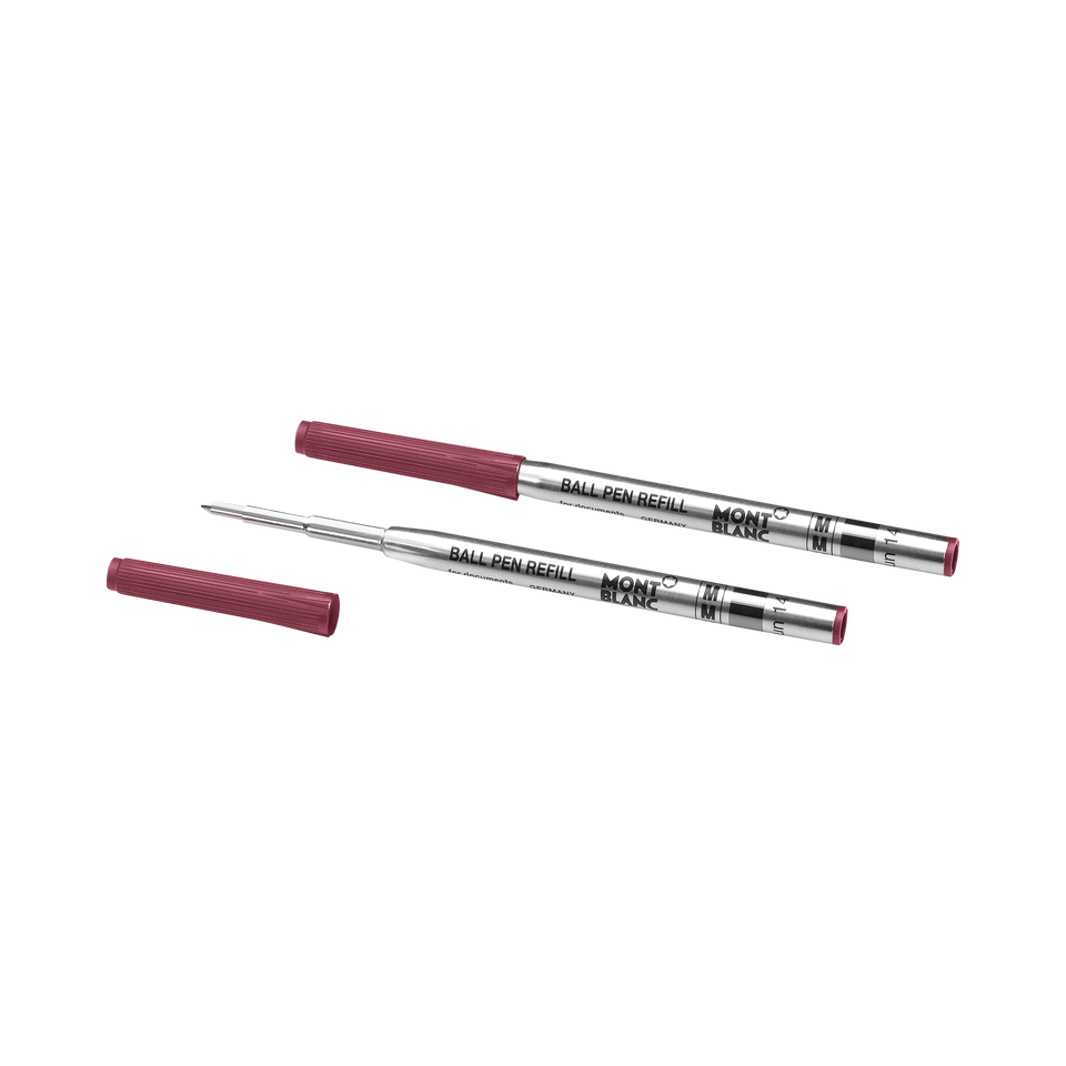 2 Ballpoint Refills, Burgundy Red - Medium - 2
