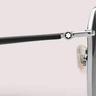 Squared Sunglasses with Silver Coloured Metal Frame 