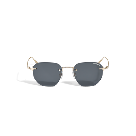Round Sunglasses with Gold Colored Metal Frame
