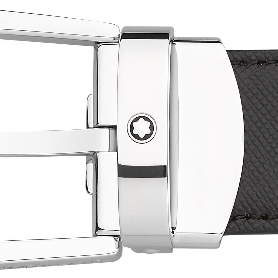 Horseshoe buckle black/brown 30 mm reversible leather belt - 2