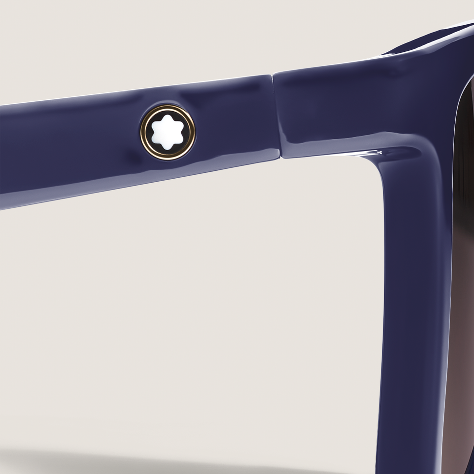 Squared Sunglasses with Injected Blue Colored Frame - 3