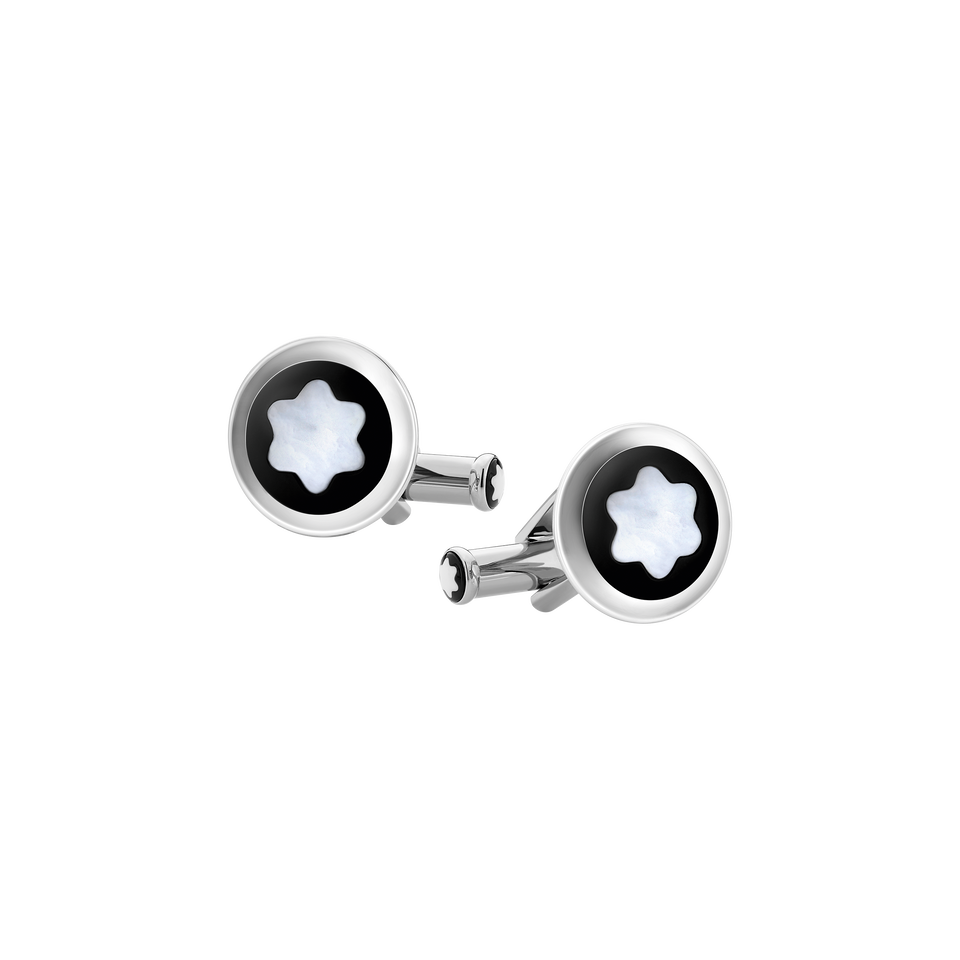 Cufflinks with Mother-of-Pearl Snowcap Emblem - 1
