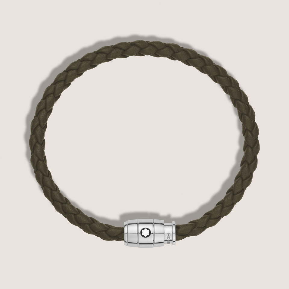 Small Soft Leather Khaki Bracelet - 3