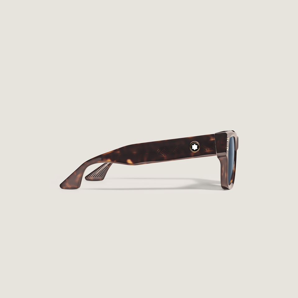 Squared Sunglasses with Havana Colored Acetate Frame - 2