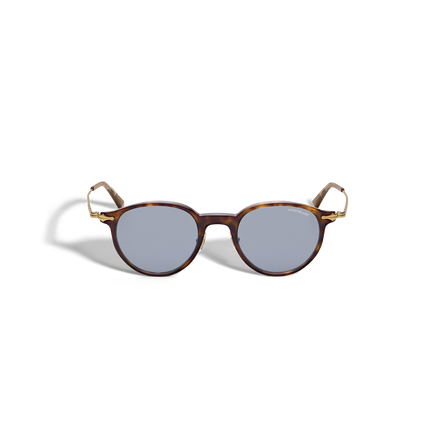 Round Sunglasses with Havana Acetate Frame 