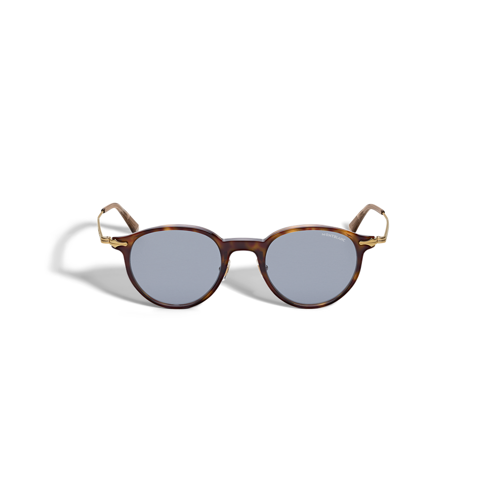 Round Sunglasses with Havana Acetate Frame  - 1