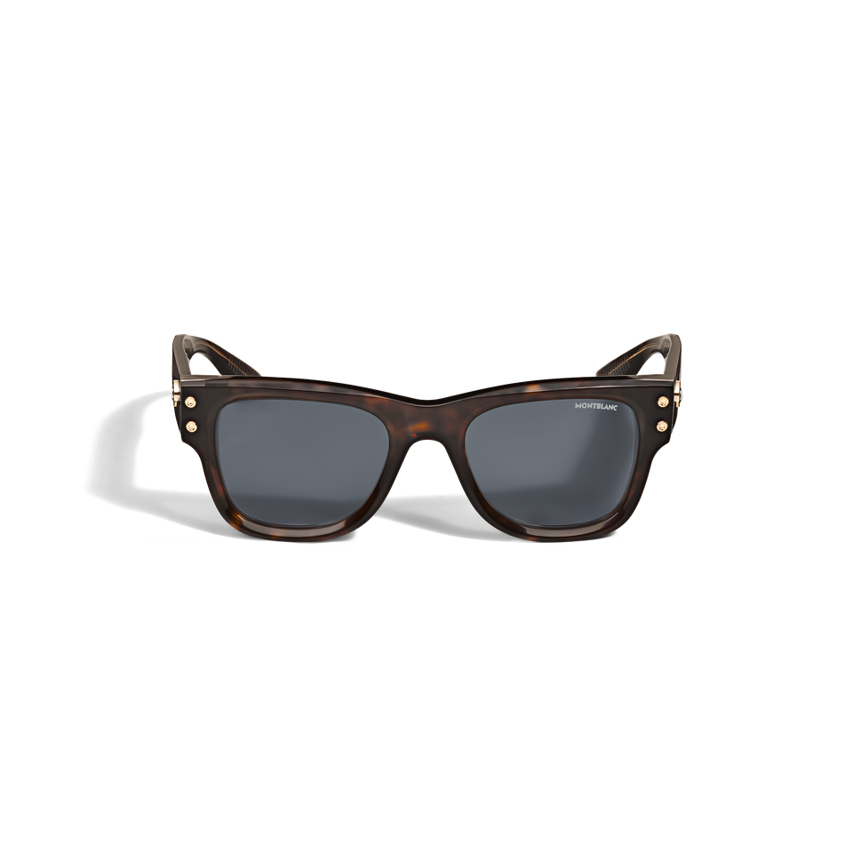 Squared Sunglasses with Havana Colored Acetate Frame - 1