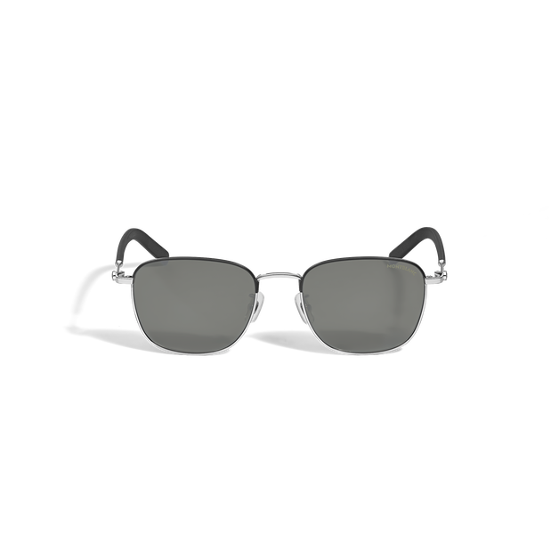 Squared Sunglasses with Silver Colored Metal Frame - 1