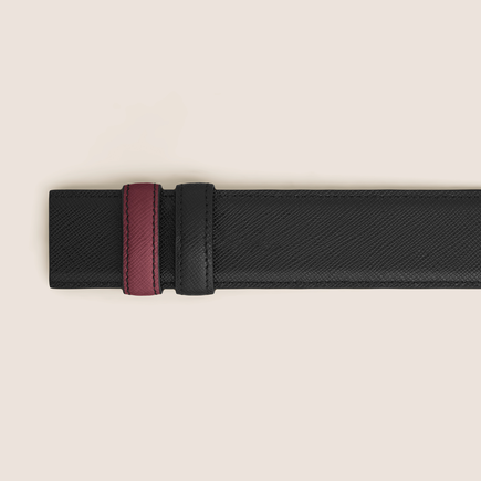 Cassis/black 35mm reversible leather belt