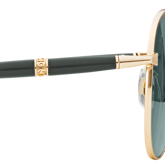Squared Sunglasses with Gold Coloured Metal Frame - 4