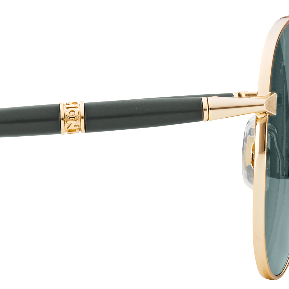 Squared Sunglasses with Gold Coloured Metal Frame - 4