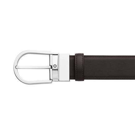Horseshoe buckle black/tan 35 mm leather belt