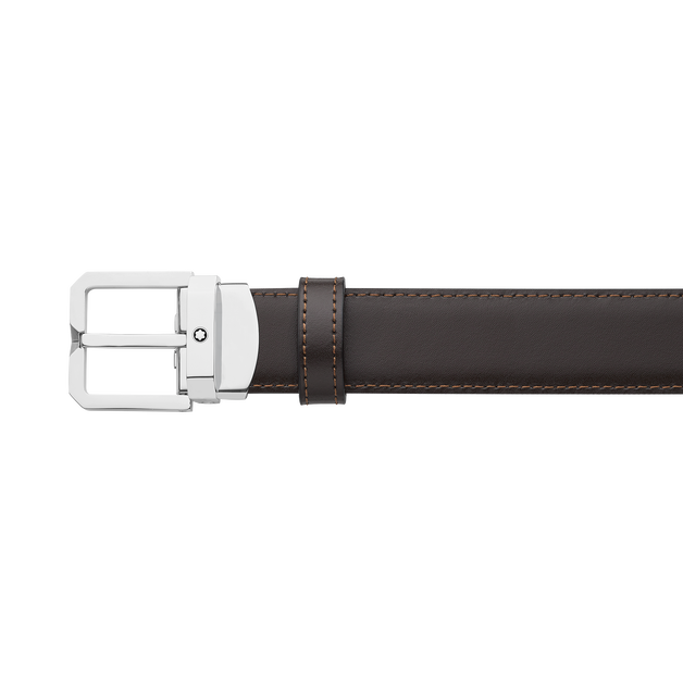 Black/brown 30 mm reversible leather belt - 4