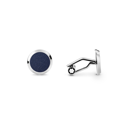 Meisterstück Cufflinks with Blue Goldstone Inlay