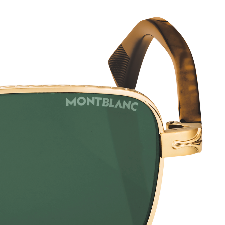 Rectangular sunglasses with Gold Coloured Metal Frame - 3