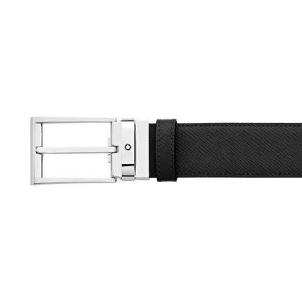 Black/brown 35 mm reversible leather belt