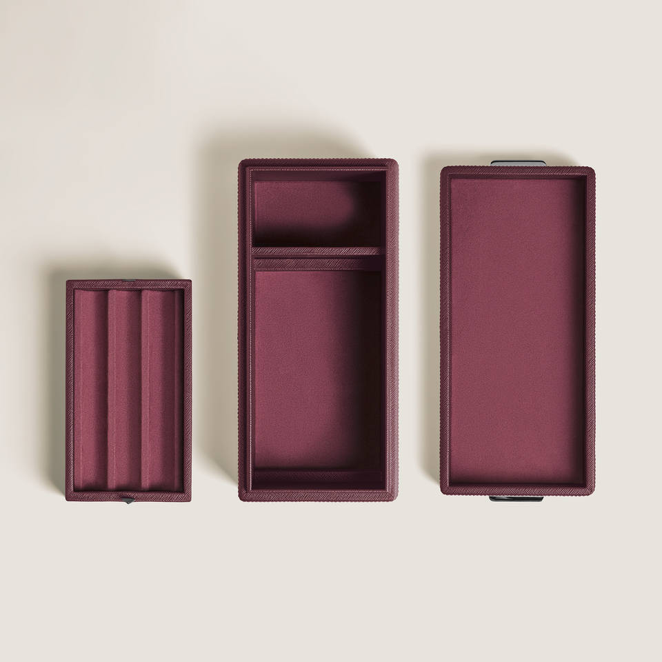 Pen Holder in Cassis Leather - 2