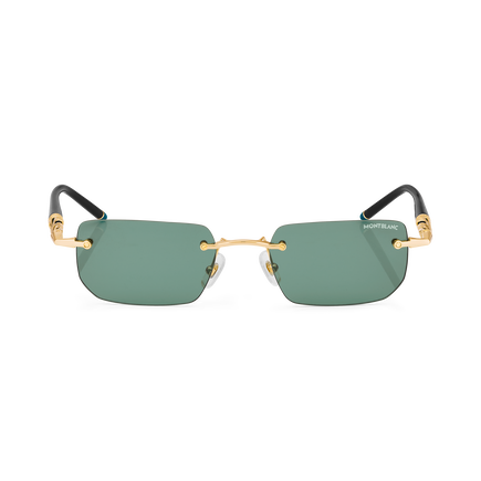 Rectangular Sunglasses with Gold Coloured Metal Frame