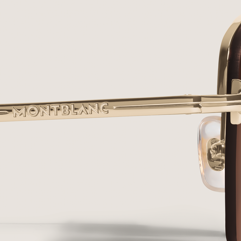 Oval Sunglasses with Gold Colored Metal Frame - 3