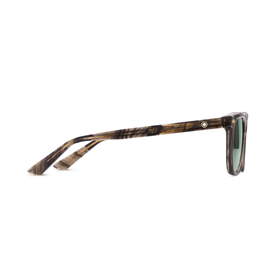 Round sunglasses with Brown Coloured Acetate Frame  - 2