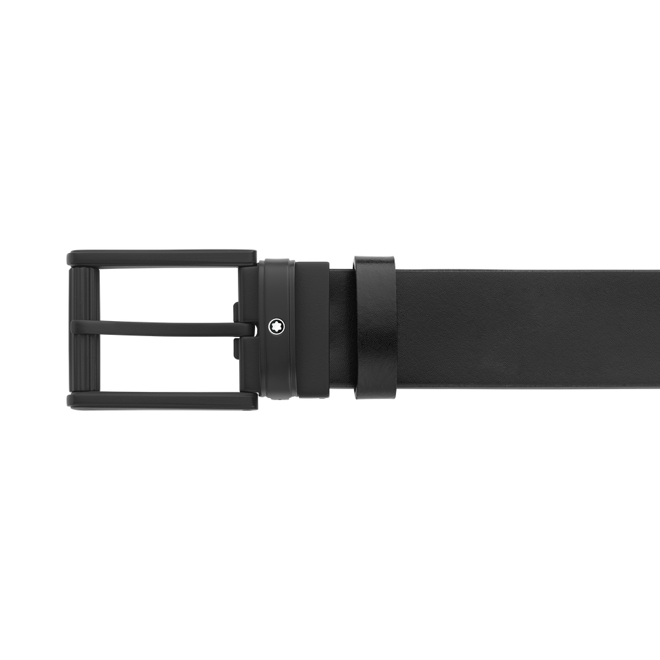 Blue/black 35 mm reversible leather belt - 4