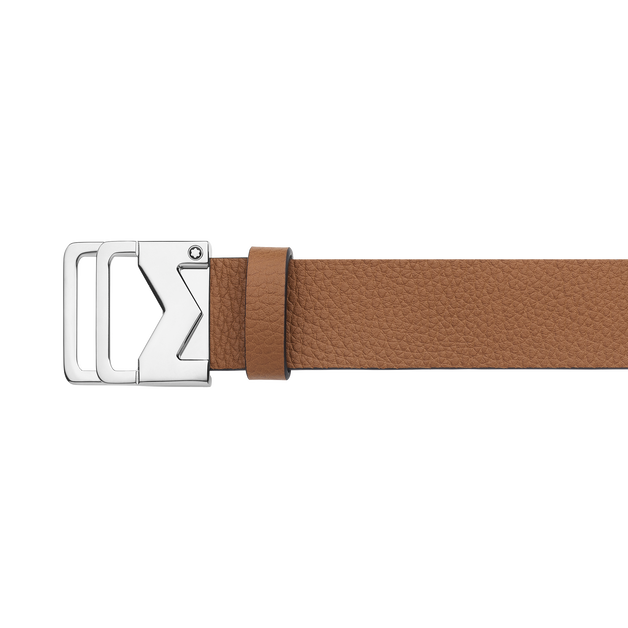 Grainy caramel 35mm leather belt - 3