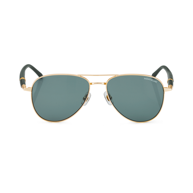 Squared Sunglasses with Gold Coloured Metal Frame - 1