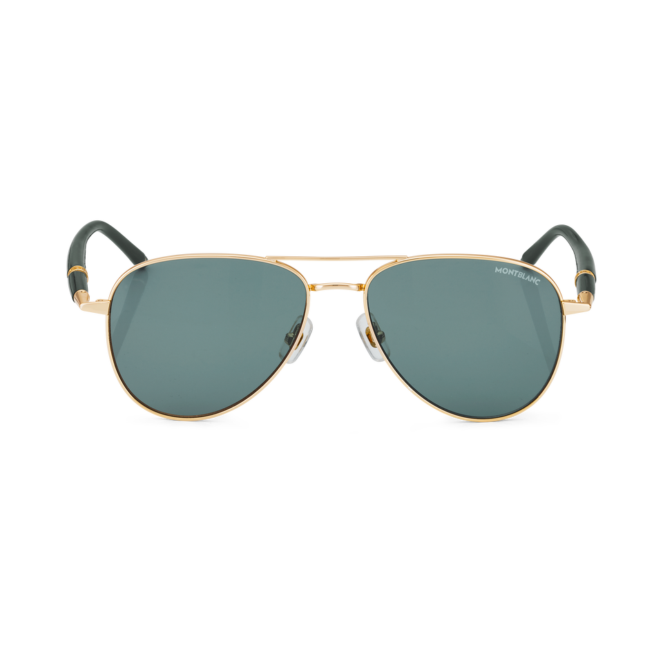 Squared Sunglasses with Gold Coloured Metal Frame - 1