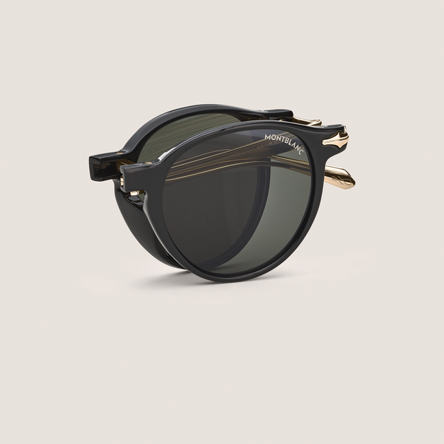 Oval foldabale Sunglasses with Black Colored Injected Frame - 2