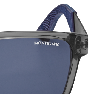 Rectangular Sunglasses with Grey Coloured Acetate Frame