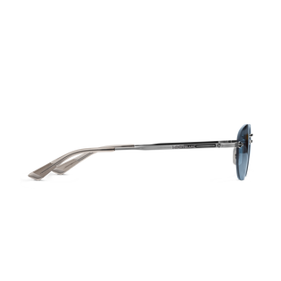 Rectangular Sunglasses with Silver Coloured Metal Frame