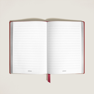 Medium Notebook, Brick Red Leather, Red &ndash; Lined Pages