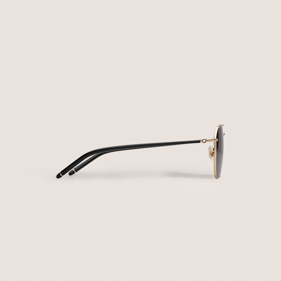 Squared Sunglasses with Gold Coloured Metal Frame  - 2