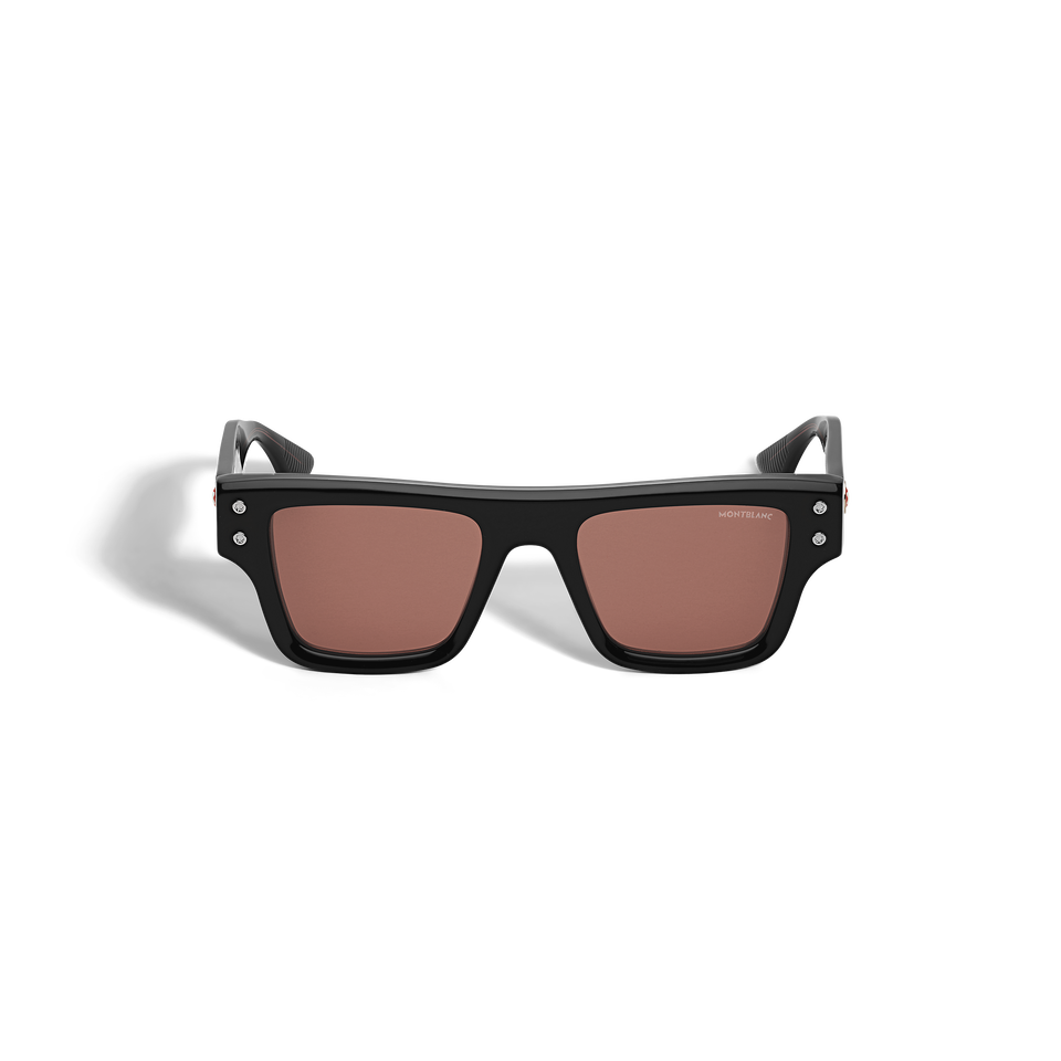 Rectangular Sunglasses with Black Acetate Frame  - 1