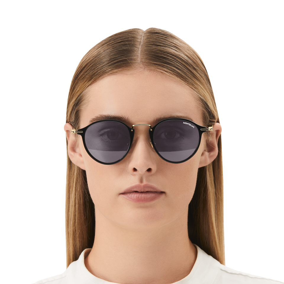 Round Sunglasses with Black Coloured Injected Frame - 4