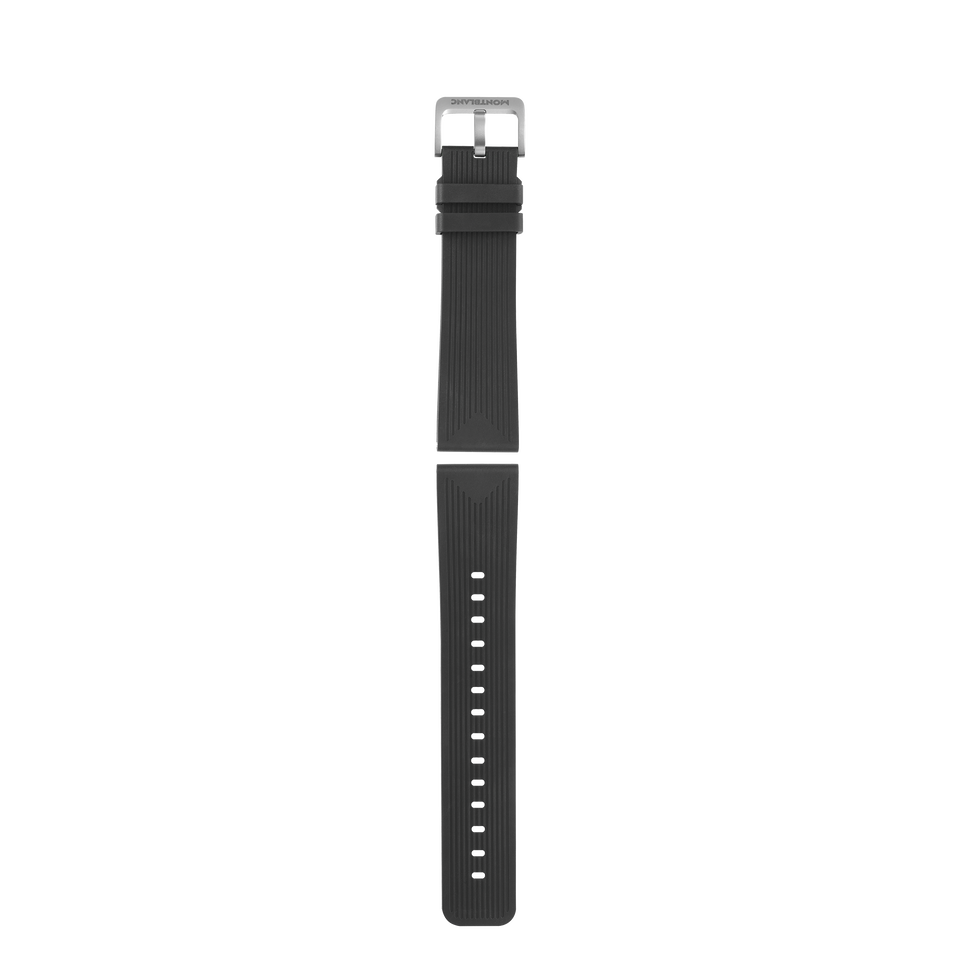 Striped Black Rubber Strap  - 1