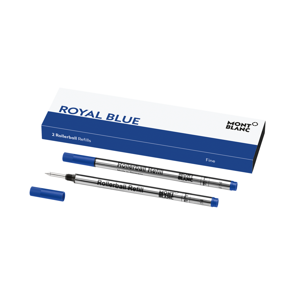 2 Rollerball Refills (F), Royal Blue - 1