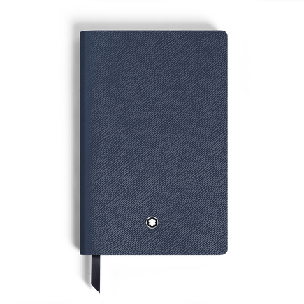 Small Notebook, Saffiano Leather, Blue &ndash; Lined Pages
