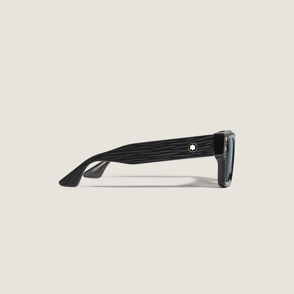 Rectangular Sunglasses with Black Colored Acetate Frame - 2