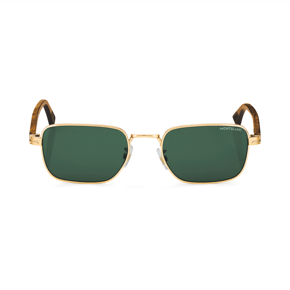 Rectangular sunglasses with Gold Coloured Metal Frame - 1