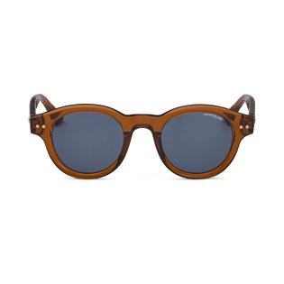 Round Sunglasses with Brown Coloured Acetate Frame