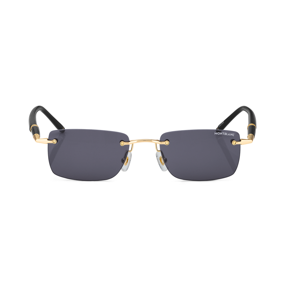 Rectangular Sunglasses with Gold Coloured Metal Frame - 1