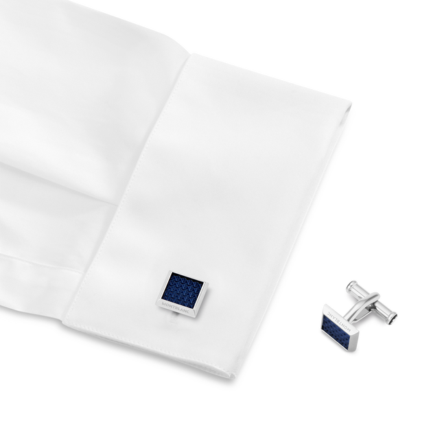 Meisterstück Rectangular Cufflinks with Geometric Lacquer Inlay - 3