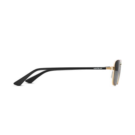 Rectangular sunglasses with Gold Coloured Metal Frame