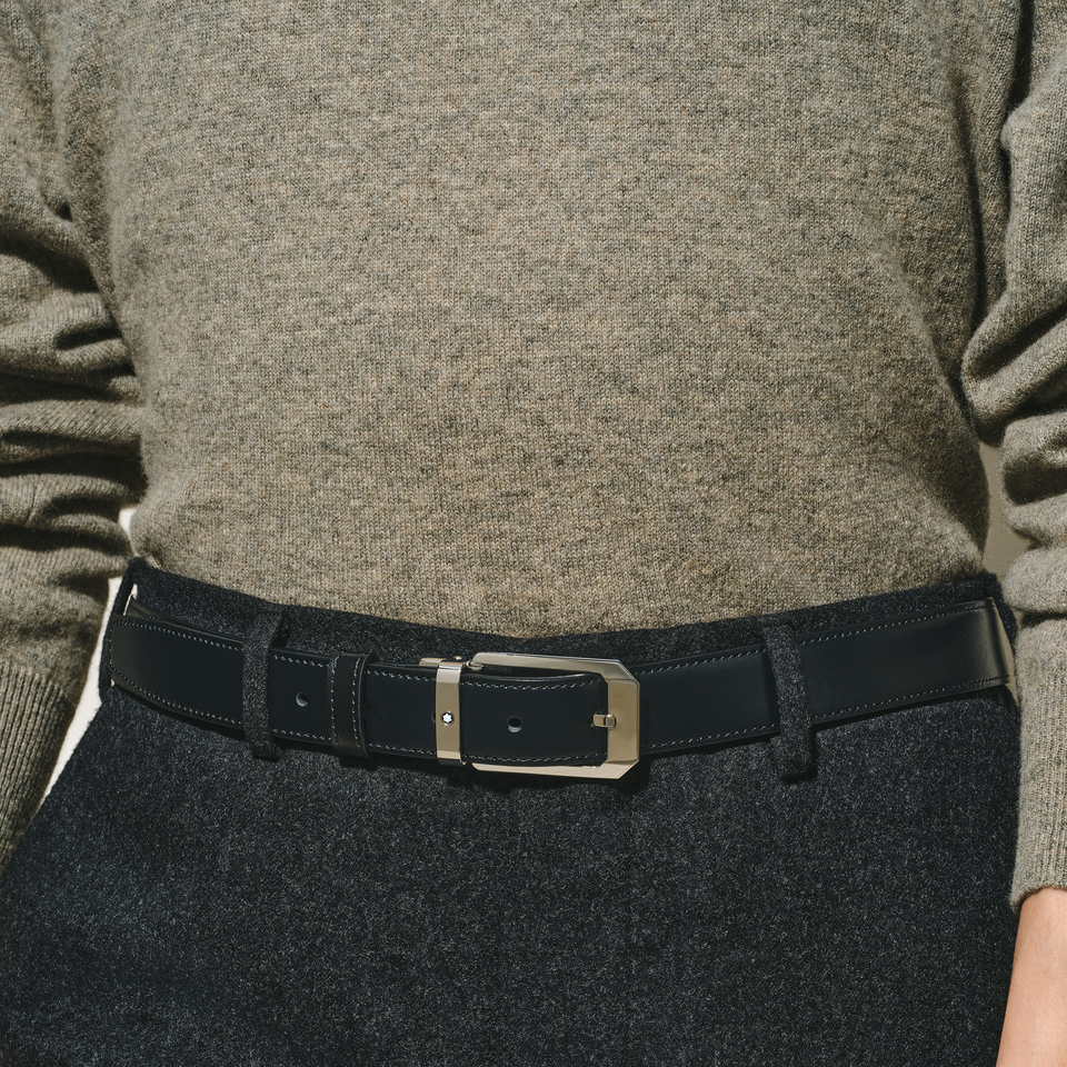 Black/brown 30 mm reversible leather belt - 2