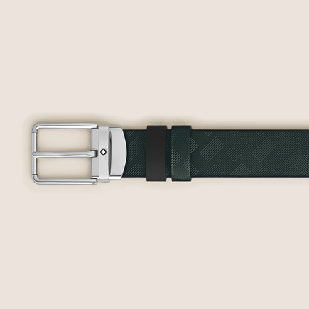 British green/black 30 mm reversible leather strap